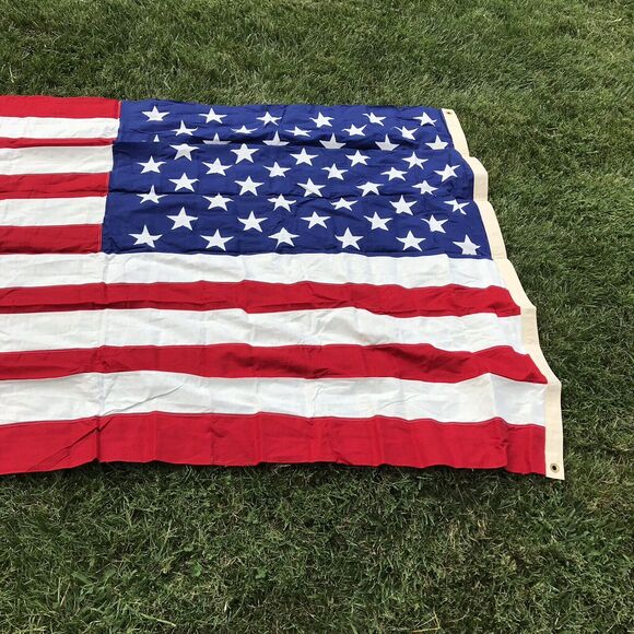 Vintage USA Valley Forge Flag American 50 Stars Large 4.5 x 9.5 Grommets 112x57 - Picture 6 of 9